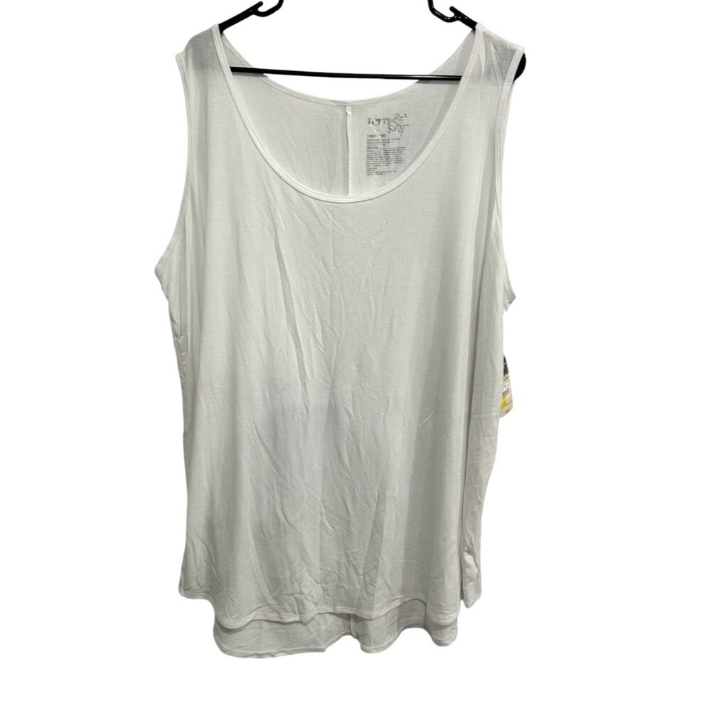 Terra & Sky White Generous Fit Swing Tank Top Lightweight Sleeveless Shirt Sz 2X